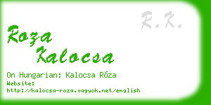 roza kalocsa business card
